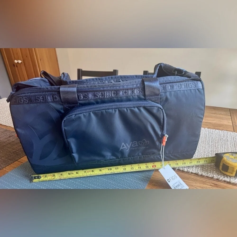 NEW Figs Aya Healthcare Midnight Navy Nylon Weekender Duffle Work Bag